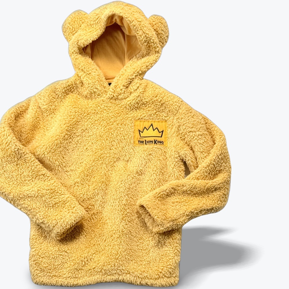 Disney Hoodie The Lion King Broadway Musical Sherpa Pullover Yellow Simba Large